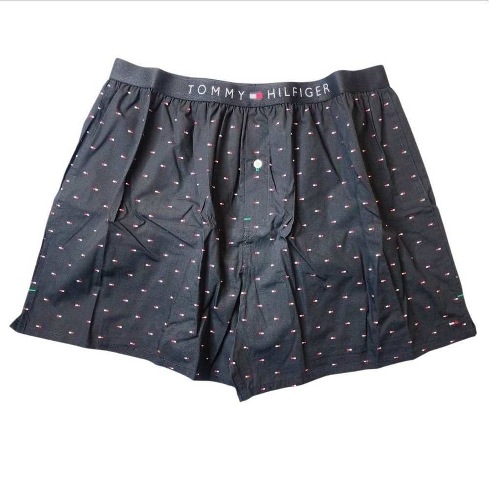 Tommy Hilfiger Men's One Woven Boxer Short Flag‎ Tommy Black Size XL